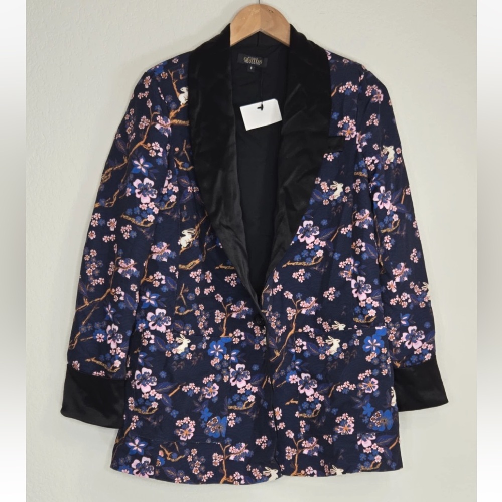 Project Gravitas Connie Tuxedo Blazer Year Of The Rabbit Floral Size S Womens